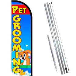 Pet Grooming Windless Feather Flag Bundle (Complete Kit) OR Optional Replacement Flag Only