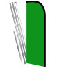 Solid Green Premium Windless  Feather Flag Bundle (Complete Kit) OR Optional Replacement Flag Only