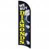 We Buy Diamonds Premium Windless  Feather Flag Bundle (Complete Kit) OR Optional Replacement Flag Only