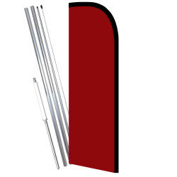 BURGUNDY Premium Windless Feather Flag Bundle (11.5' Tall Flag, 15' Tall Flagpole, Ground Mount Stake)