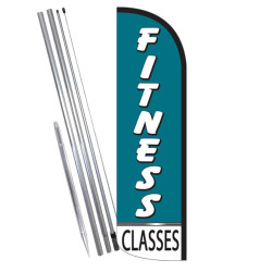 FITNESS CLASSES Windless Feather Flag Bundle (Complete Kit) OR Optional Replacement Flag Only