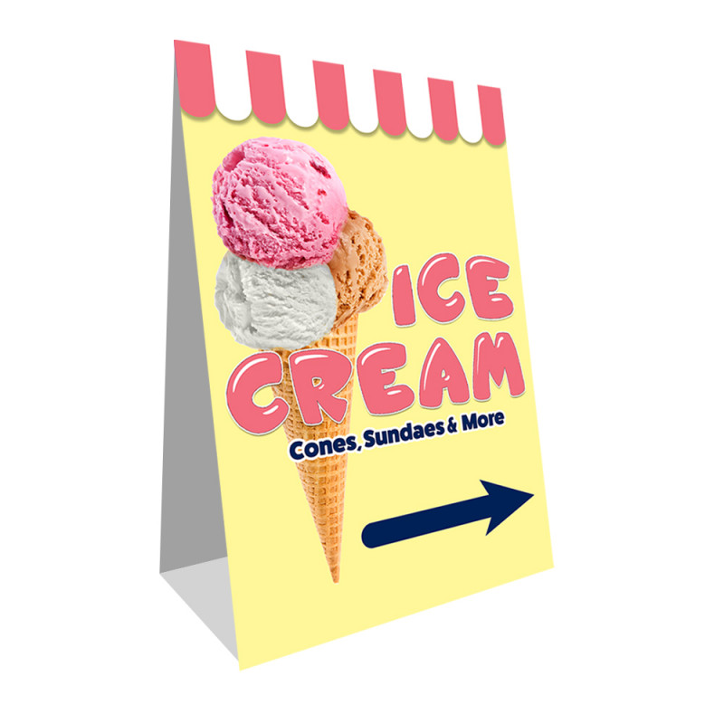 Ice Cream (Arrow) Economy A-Frame Sign