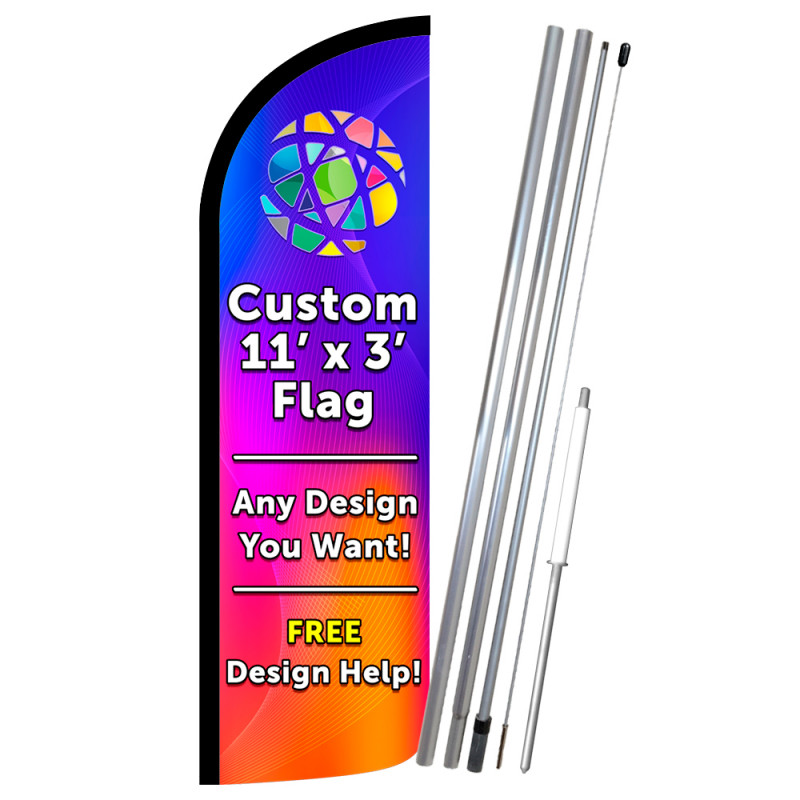 Custom Feather Flag 11.5 x 3 Feet