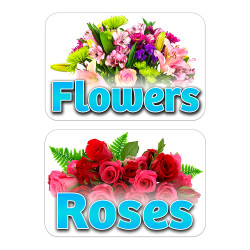 Assorted Flowers 12 Pack Yard Signs - Each Sign is 24" x 16" Single-Sided and Comes with Metal Stake Made in The USA