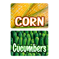 Assorted Produce 12 Pack Yard Signs - Each Sign is 24" x 16" Single-Sided and Comes with Metal Stake Made in The USA