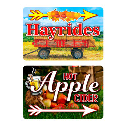 Fall Harvest Festival 12 Pack Yard Signs - Each Sign is 24" x 16" Double-Sided and Comes with Metal Stake Made in The USA