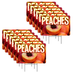 Peaches 12 Pack Yard Signs - Each Sign is 24" x 16" Single-Sided and Comes with Metal Stake Made in The USA