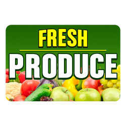 Fresh Produce 12 Pack Yard Signs - Each Sign is 24" x 16" Single-Sided and Comes with Metal Stake Made in The USA