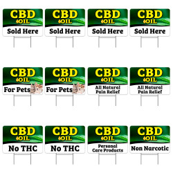 CBD Oil 12 Pack Yard Signs...