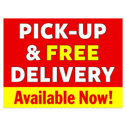 Pick-Up & Free Delivery (32" x 24") Perforated Removable Window Decal