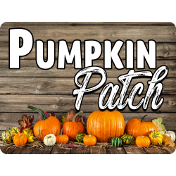 Pumpkin Patch (Arrows) 10 Pack Set 2 (10 24" x 18" Yard Signs with Metal Stake) 16" x 24" with Metal Stakes (Made in Texas)