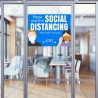 Please Practice Social Distancing (32" x 24") Perforated Removable Window Decal