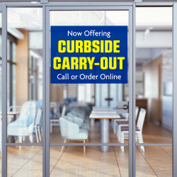 Curbside Carry-Out (32" x 24") Perforated Removable Window Decal