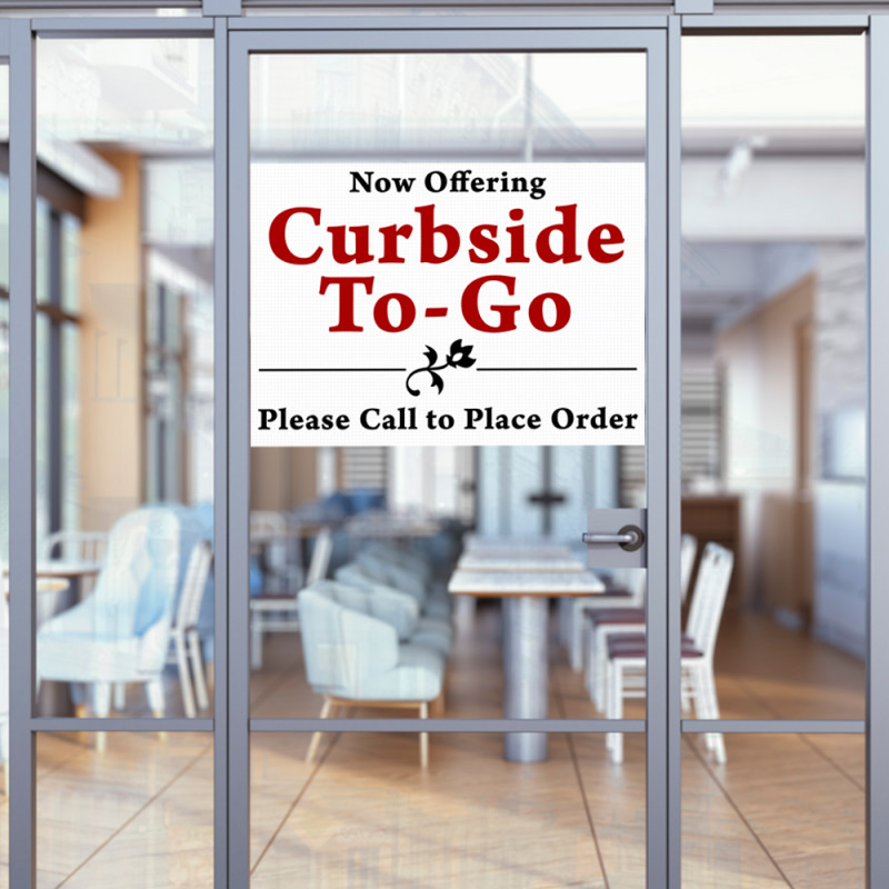 Curbside to-Go (32" x 24") Perforated Removable Window Decal