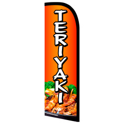 Teriyaki Premium Windless Feather Flag Bundle (Complete Kit) OR Optional Replacement Flag Only