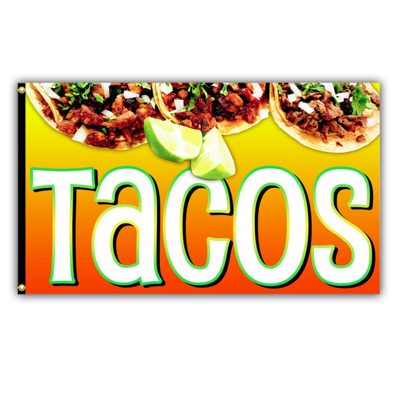 Tacos Premium 3x5 foot Flag OR Optional Flag with Mounting Kit