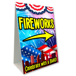 Fireworks (Patriotic) Economy A-Frame Sign