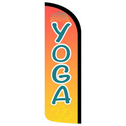 Yoga Premium Windless Feather Flag Bundle (Complete Kit) OR Optional Replacement Flag Only