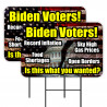 Biden Voters - Is This What You Wanted 2 Pack Double-Sided Yard Signs 16" x 24" with Metal Stakes (Made in Texas)