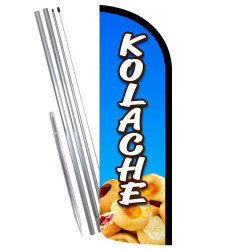 Kolache Premium Windless Feather Flag Bundle (Complete Kit) OR Optional Replacement Flag Only