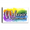 Welcome - Multicolor Premium 3x5 foot Flag OR Optional Flag with Mounting Kit