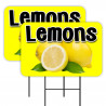 Lemons 2 Pack Double-Sided Yard Signs 16" x 24" with Metal Stakes (Made in Texas)