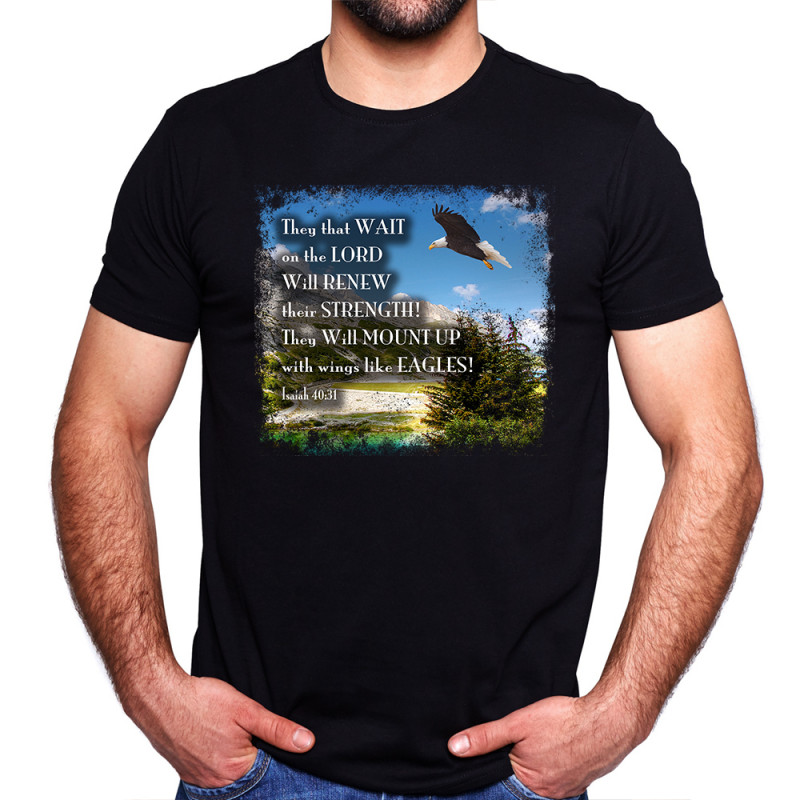 Isaiah 40:31 Mount Up With Wings Like Eagles Unisex Cotton Tee (Made in the USA)