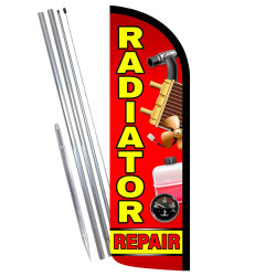 Radiator Repair Premium Windless Feather Flag Bundle (Complete Kit) OR Optional Replacement Flag Only