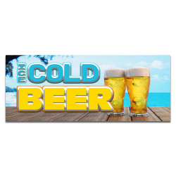 Cold Beer Vinyl Banner with...