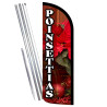 Poinsettias Premium Windless Feather Flag Bundle (Complete Kit) OR Optional Replacement Flag Only