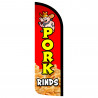 Pork Rinds Premium Windless Feather Flag Bundle (Complete Kit) OR Optional Replacement Flag Only