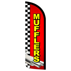 Mufflers Premium Windless Feather Flag Bundle (Complete Kit) OR Optional Replacement Flag Only