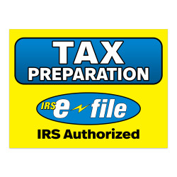 Tax Preparation E-File (32" x 24") Perforated Removable Window Decal