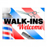 Walk-Ins Welcome - Barber (32" x 24") Perforated Removable Window Decal