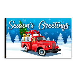 Seasons Greetings - Truck Premium 3x5 foot Flag OR Optional Flag with Mounting Kit