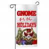 Gnome For The Holidays 2-Sided 12" x 24" Garden Flag With 39" Flag Stand