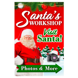 Santa's Workshop - Visit Santa Economy A-Frame Sign