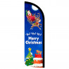 Merry Christmas - Ho Ho Ho Premium Windless Feather Flag Bundle (Complete Kit) OR Optional Replacement Flag Only