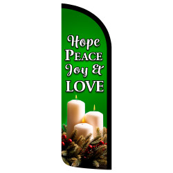 Hope Peace Joy Love - Advent Premium Windless Feather Flag Bundle (Complete Kit) OR Optional Replacement Flag Only