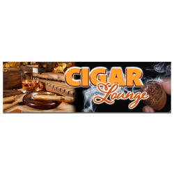 CIGAR LOUNGE Vinyl Banner with Optional Sizes (Made in the USA)