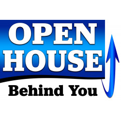 Open House Directional Arrows (Blue) 12 Pack (24" x 16" Yard Signs) with Metal Stakes