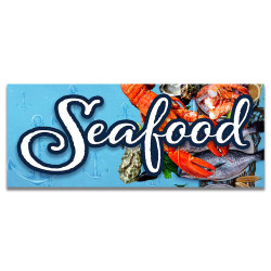 SEAFOOD Vinyl Banner with...