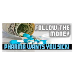 Pharma Wants You Sick! Car Decals 2 Pack Removable Bumper Stickers (9x4 inches)