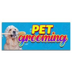 Pet Grooming Vinyl Banner with Optional Sizes (Made in the USA)