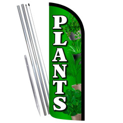 PLANTS Premium Windless Feather Flag Bundle (Complete Kit) OR Optional Replacement Flag Only