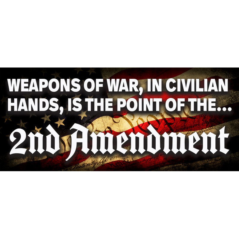 2nd Amendment Entire Point Car Decals 2 Pack Removable Bumper Stickers (9x4 inches)