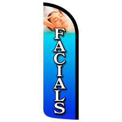 Facials Premium Windless Feather Flag Bundle (Complete Kit) OR Optional Replacement Flag Only