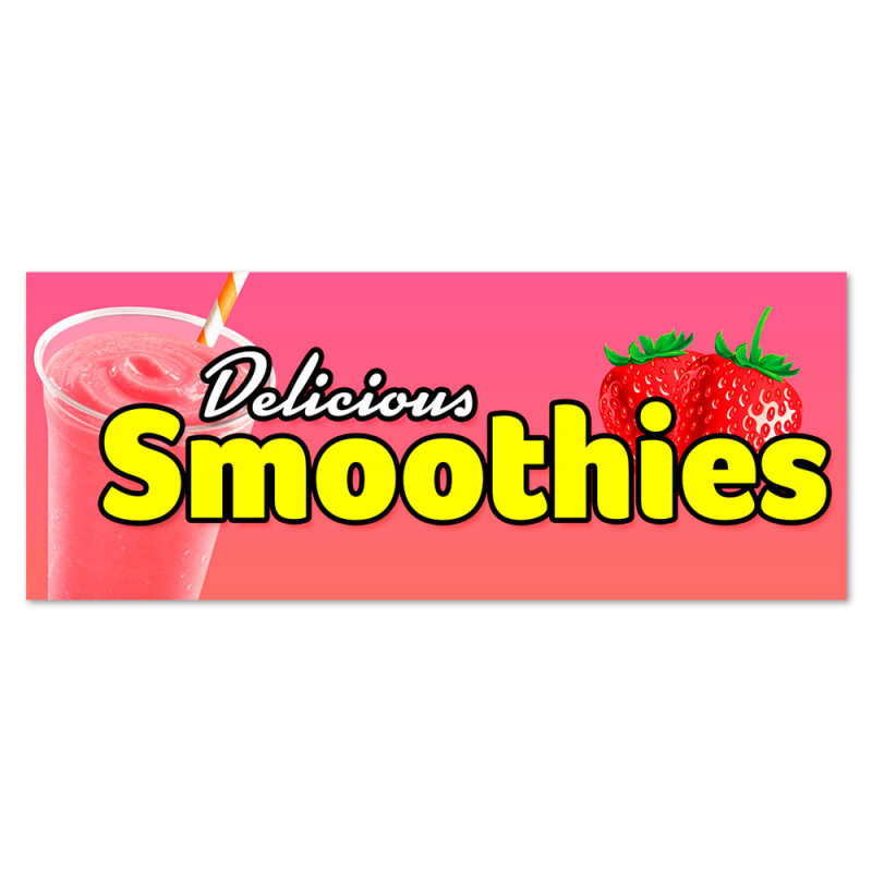 Smoothies Vinyl Banner with Optional Sizes (Made in the USA)