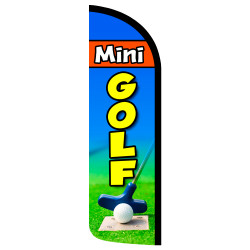 Mini Golf Premium Windless Feather Flag Bundle (Complete Kit) OR Optional Replacement Flag Only