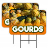 GOURDS 2 Pack Double-Sided Yard Signs 16" x 24" with Metal Stakes (Made in Texas)